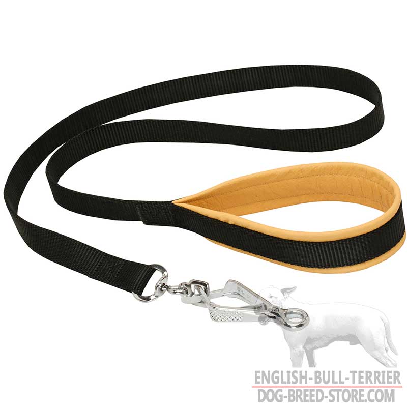 Nylon English Bull Terrier Leash With Supported Soft Material on The Handle - Click Image to Close