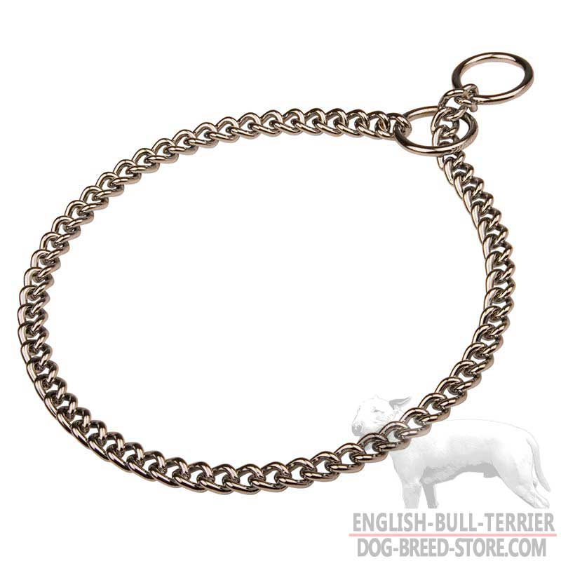 Herm Sprenger Chrome Plated Bull Terrier Choke Collar for Obedience Training