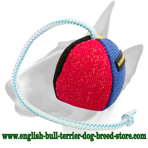 Colored French Linen Bull Terrier Bite Toy for Training - 3 1/2 inch (9 cm) in Diameter