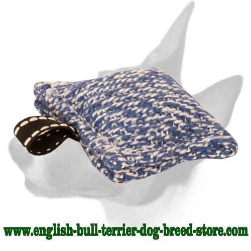 French Linen Pocket-Size Puppy Bite Tug for Training English Bull Terrier