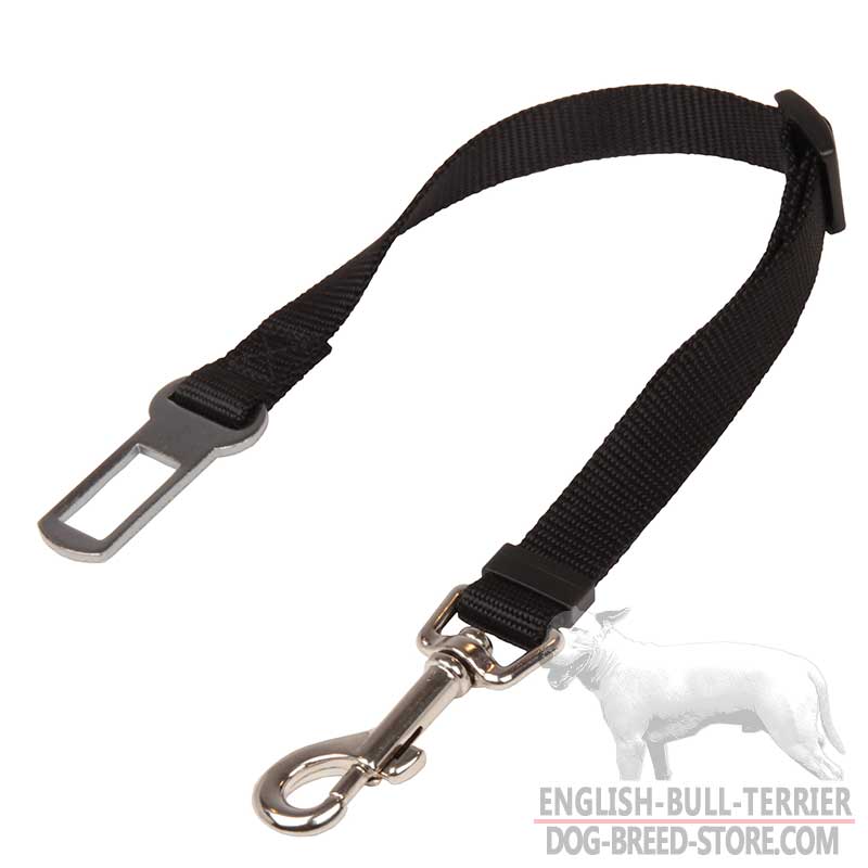 'Conscious Passenger' English Bull Terrier Dog Safety Seat Belt - Click Image to Close