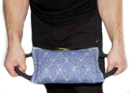 Synthetic French Linen Bull Terrier Bite Pad with 3 Handles