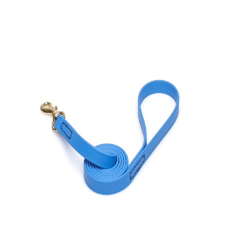 Blue Waterproof English Bull Terrier Leash Made of Biothane