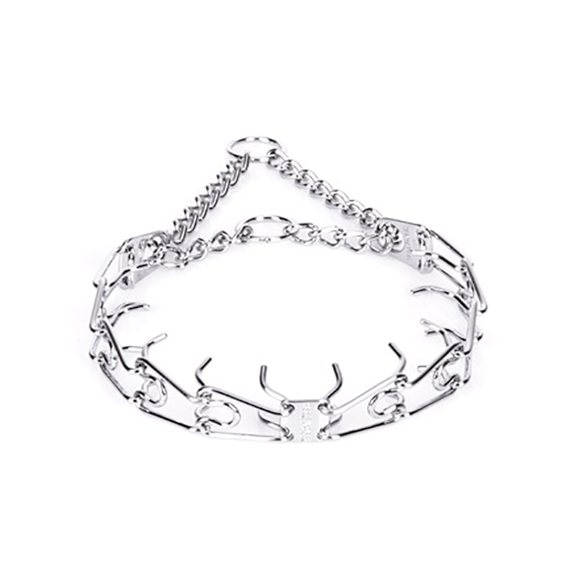 "No Pulling" Herm Sprenger Chrome Plated Steel Pinch Prong Collar - 1/8 (3 mm) Wire Gauge - Click Image to Close