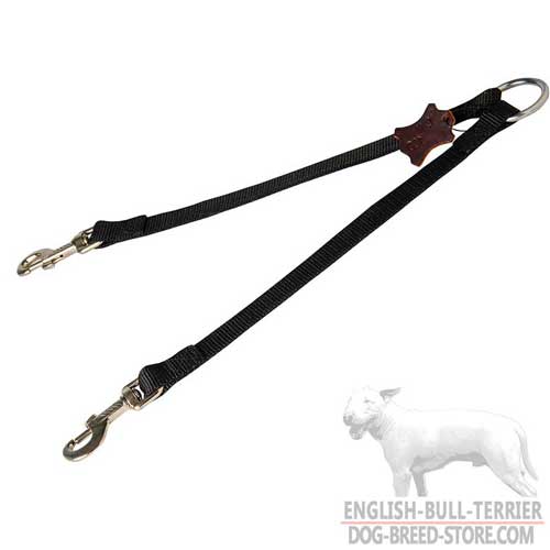 Practical Nylon Bull Terrier Leash Coupler For Walking 2 Dogs