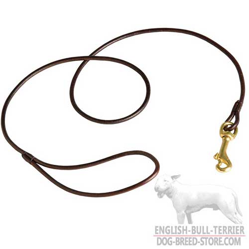 Classic Delicate Leather Bull Terrier Leash for Dog Show