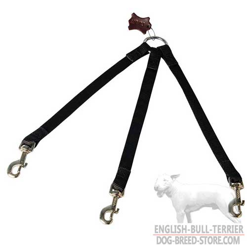 Reliable Nylon Bull Terrier Leash For Control over 3 Dogs Fitted with Nickel Snap Hooks