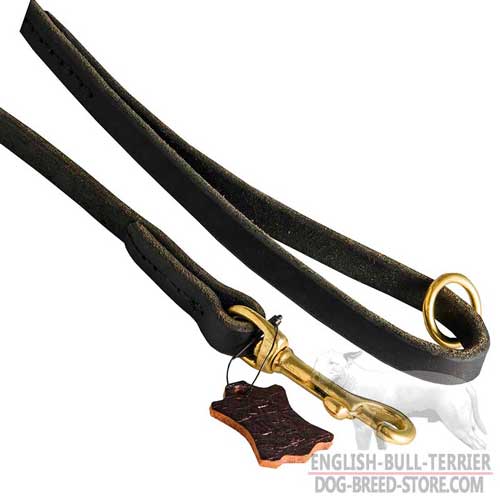 Rustless Brass O-Ring And Snap Hook On Strong Leather Dog Leash